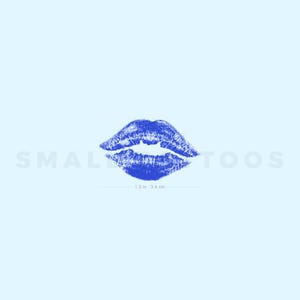 Blue Kiss Mark Temporary Tattoo (Set of 3)