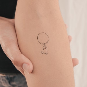 Tatuaggio temporaneo classico di Winnie-the-Pooh e palloncino (set di 3)