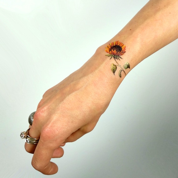 Sunflower temporary tattoo  Ali ChappellBates Art