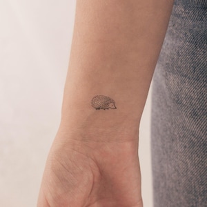 Tiny Hedgehog Temporary Tattoo (Set of 3)