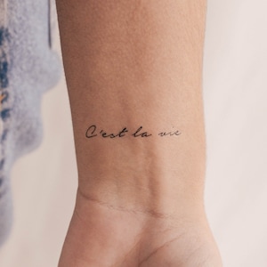 Tatuaggio temporaneo C&#39;est La Vie (Set di 3)