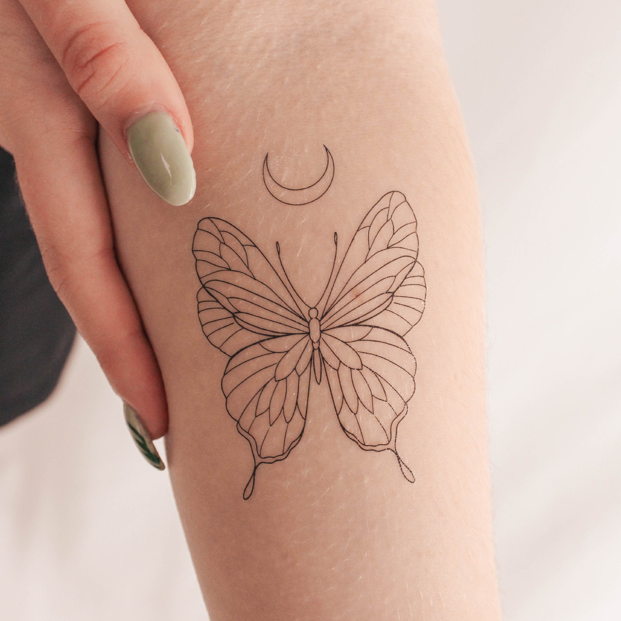 Buy 1PC Cartoon Butterfly Henna Temporary Tattoo For Kid Sticker Back Neck  Fake Black Tatoo Lace Bowknot at affordable prices — free shipping, real  reviews with photos — Joom, image size:2000x2000