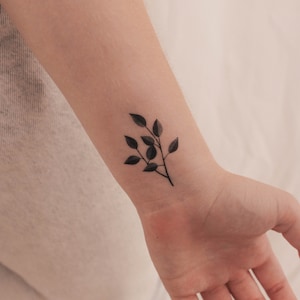Tijdelijke tattoo grijze bladeren van Zihee (set van 3)