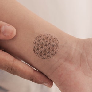 Fiore della vita tatuaggio temporaneo (set di 3)