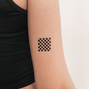 Chess Board Temporary Tattoo (Set of 3)