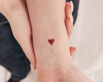 Heart Card Suit Temporary Tattoo (Set of 3)