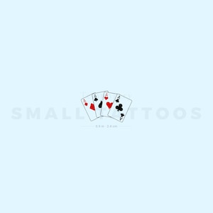Tatuaje temporal de ases de naipes (juego de 3)