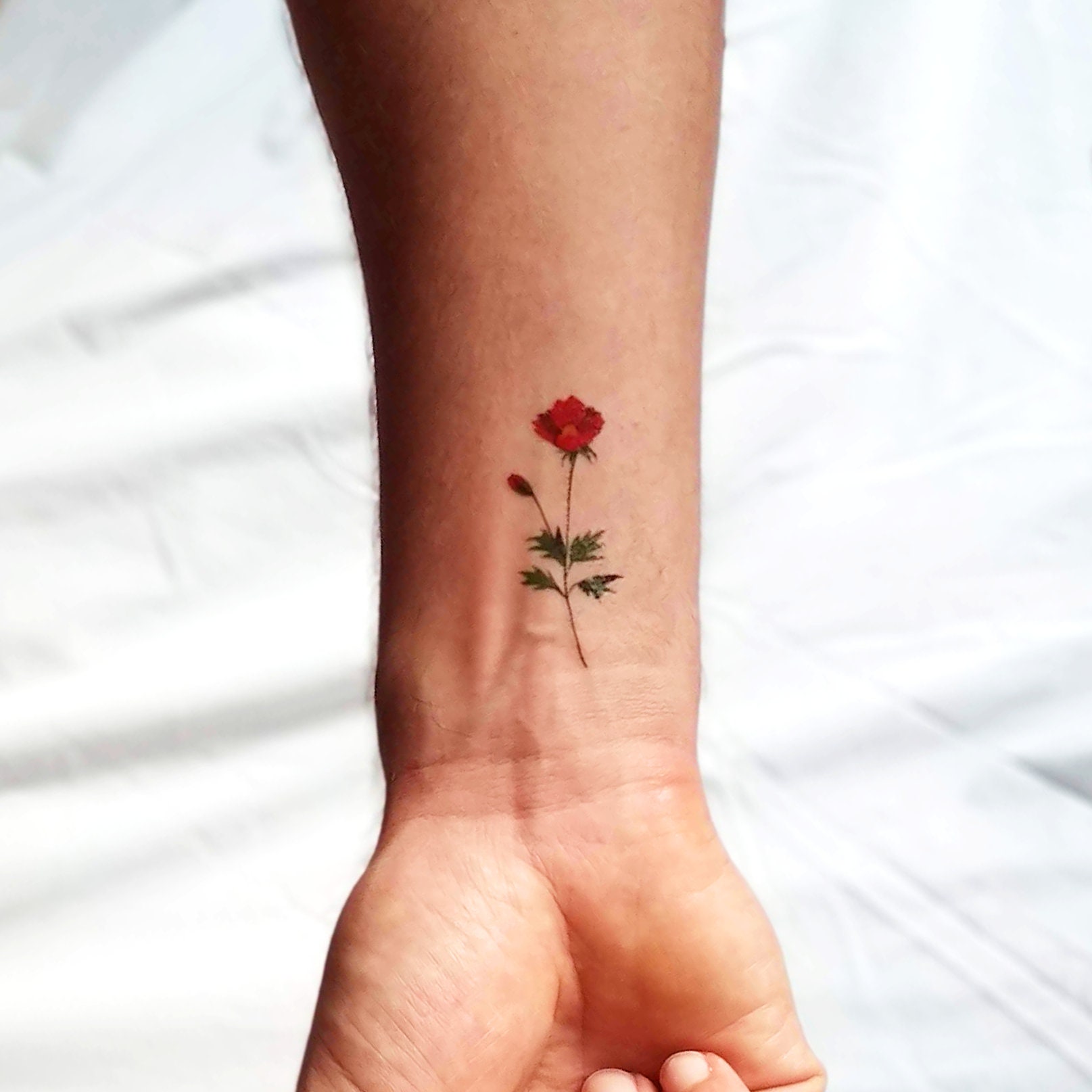 Red Chrysanthemum Temporary Tattoo by Zihee set of 3 Etsy