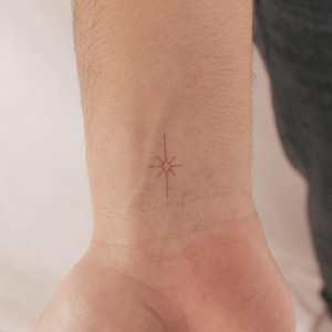 Red Morning Star Temporary Tattoo By Jakenowicz (Set of 3)