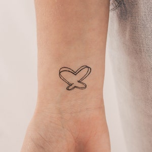 Double Heart Butterfly Temporary Tattoo (Set of 3)