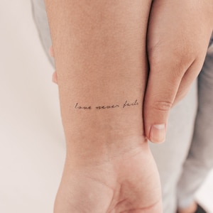 Liebe versagt nie temporäres Tattoo (3er Set)
