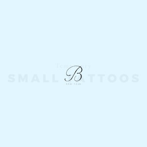 Letter B Script Temporary Tattoo (Set of 3)
