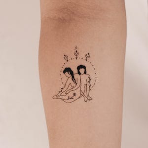 Women Couple Temporary Tattoo (Set of 3)