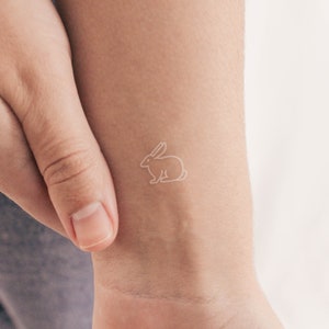 Tatuaggio Temporaneo Coniglio Inchiostro Bianco (Set Di 3)