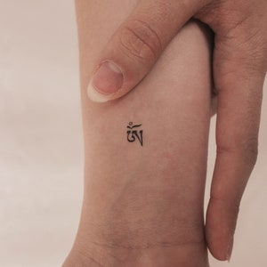 Small Tibetan Om Temporary Tattoo (Set of 3)