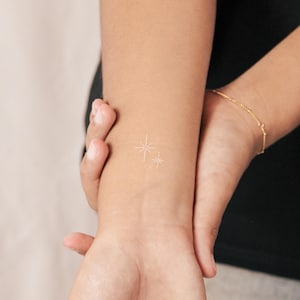 White Shinning Stars Temporary Tattoo (Set of 3)