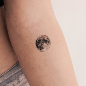 Small Full Moon Temporary Tattoo (Set of 3)