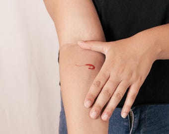 Tijdelijke tattoo rode garnaal (set van 3)