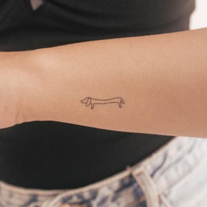 Minimalist Dachshund Temporary Tattoo (Set of 3)