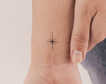Norden Stern temporäres Tattoo (3er Set)
