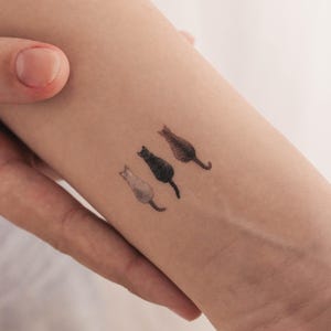 Three Cats Temporary Tattoo (Set of 3)
