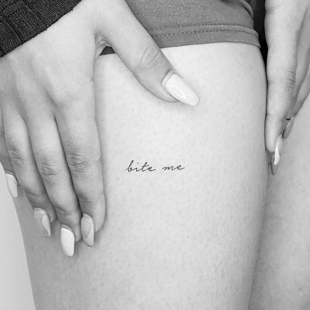 Bijt me tijdelijke tattoo (set van 3) - Etsy België, image size:1080x1080