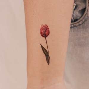 Tulip Temporary Tattoo By Lena Fedchenko (Set of 3)