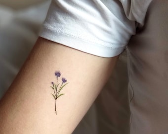 Cornflower Temporary Tattoo By Zihee Set Of 3 Etsy