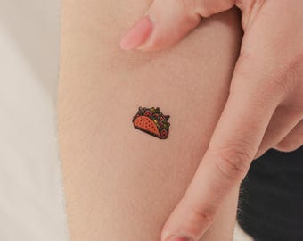 Tijdelijke tattoo kleine taco (set van 3)