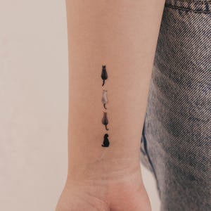 Four Cats Temporary Tattoo (Set of 3)