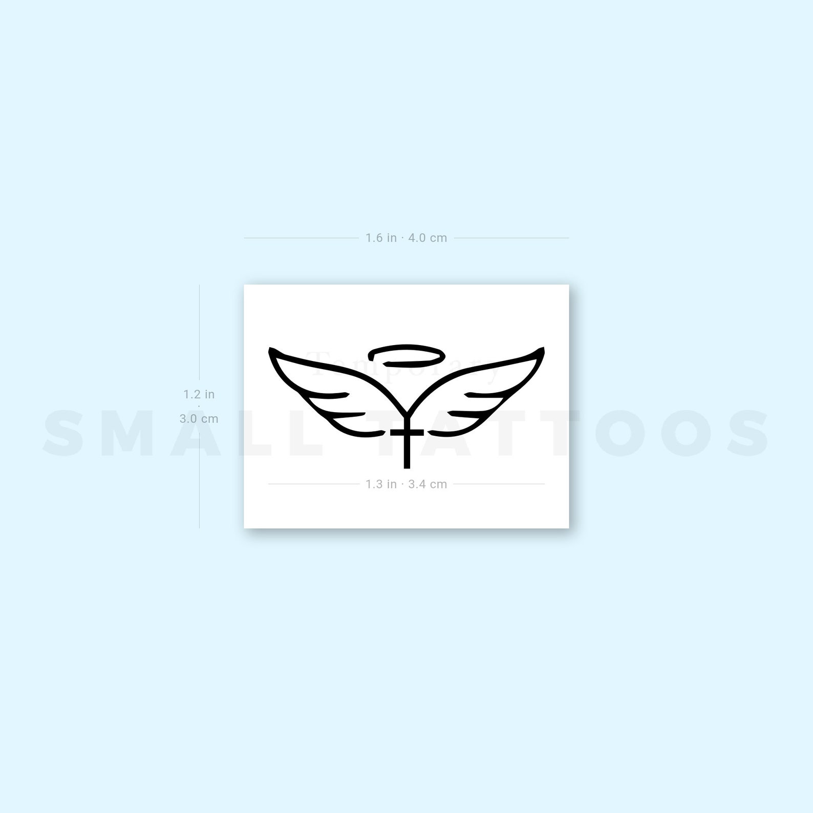 Wings, Cross and Halo Temporary Tattoo set of 3 - Etsy