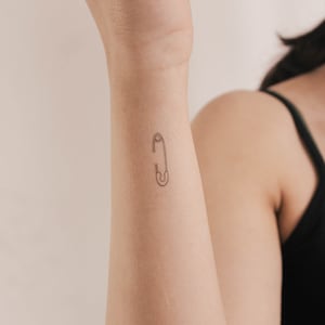 Fine Line Safety Pin Temporary Tattoo (Set of 3)