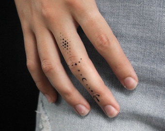 Finger Composition 1 Temporary Tattoo (Set of 3)