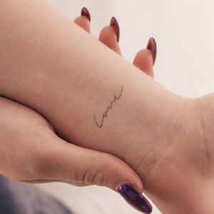 Liebe temporäres Tattoo (3er Set)