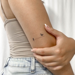 Uccelli su un tatuaggio temporaneo di filo (Set di 3)