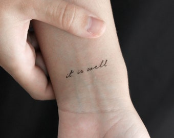 It Is Well Temporary Tattoo (Set of 3)