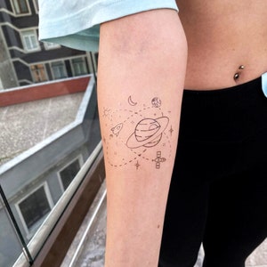 Galaxy By Cagri Durmaz Temporary Tattoo (Set of 3)