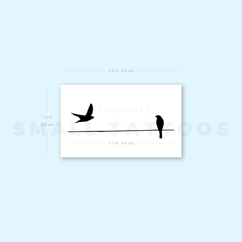 Birds on A Wire Temporary Tattoo (set of 3) - Etsy UK