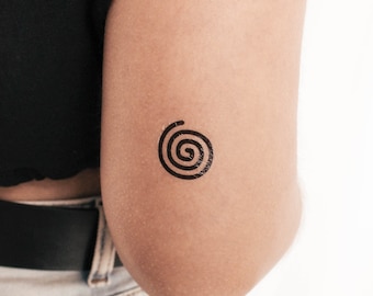 Small Single Spiral Temporary Tattoo (Set of 3)