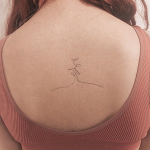 Feine Linie Kuss temporäres Tattoo (3er Set)