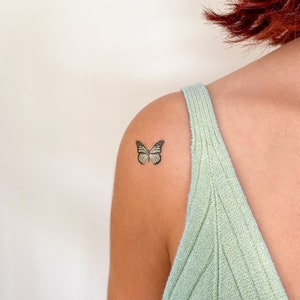 Green Butterfly Temporary Tattoo (Set of 3)