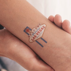 Welcome To Las Vegas Sign Temporary Tattoo (Set of 3)