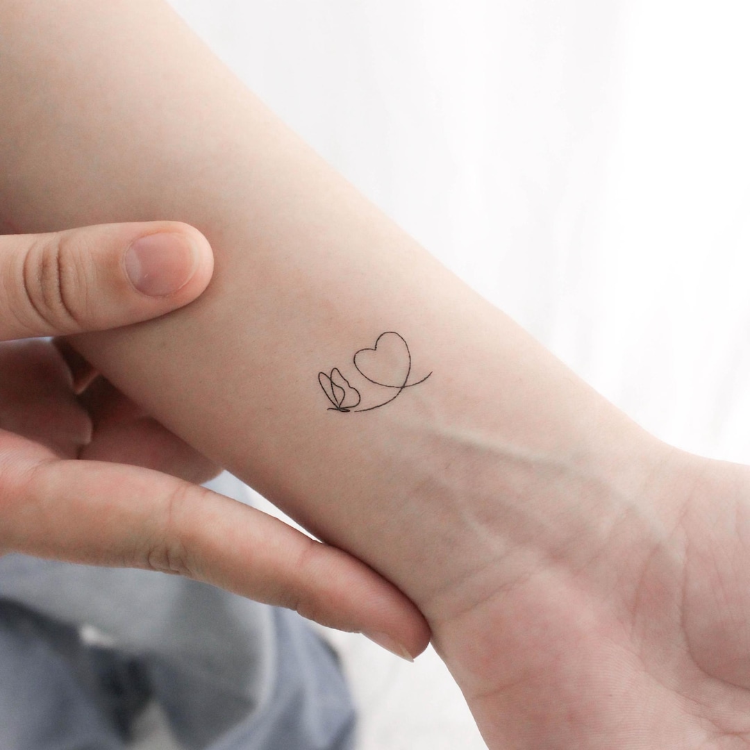 Tijdelijke tattoo vlinder en hart (set van 3) - Etsy België, image size:1080x1080