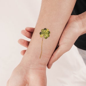 4 Leaf Clover By Ann Lilya Temporary Tattoo (Set of 3)