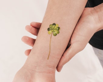 4 Leaf Clover By Ann Lilya Temporary Tattoo (Set of 3)