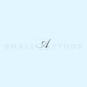 Letter A Script Temporary Tattoo (Set of 3)