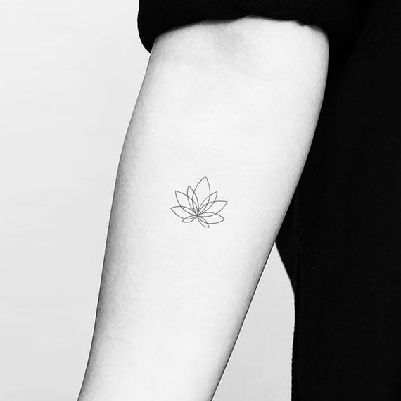Fine Line Lotus Temporary Tattoo set of 3 - Etsy Australia Fine Line Lotus Temporary Tattoo set of 3 - Etsy Australia