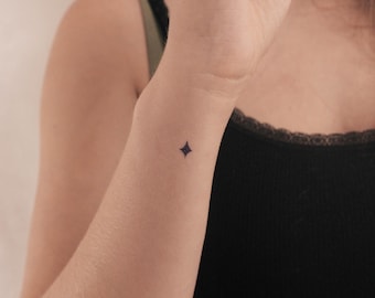 Blauer Norden Stern temporäres Tattoo von Zihee (3er Set)