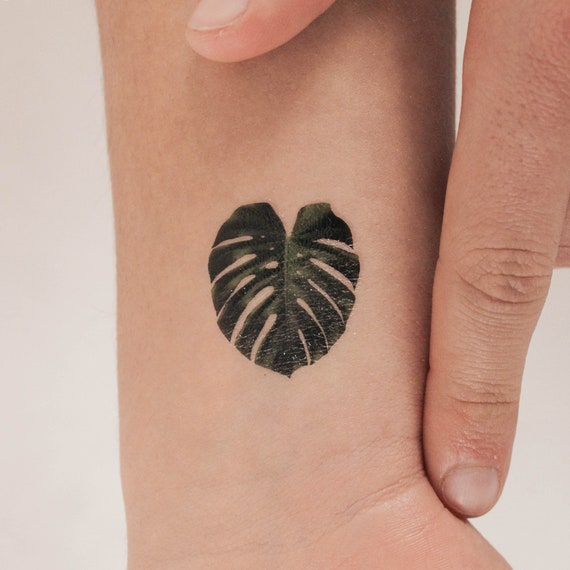 Monstera Deliciosa Leaf Temporary Tattoo (set of 3) - Etsy