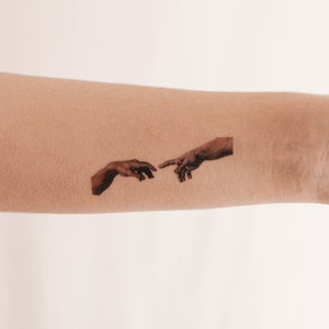 Creation of Adam Hands Temporary Tattoo (Set of 3)